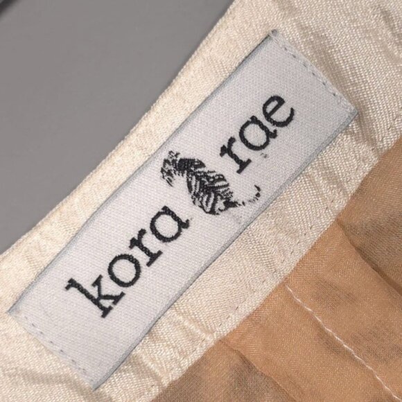 Kora Rae Women’s WOOL SILK Blend Beige Lace Pencil Skirt USA MADE No Size Tag S - Picture 7 of 16